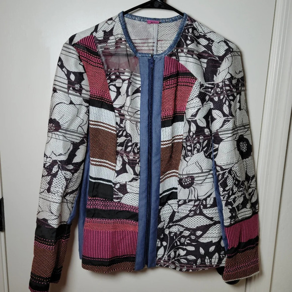 Save The Queen Italian Mesh Floral Blazer Jacket | Size XL | 3D Detail - Picture 1 of 10